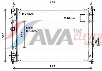 Радіатор охолодження двигуна AVA QUALITY COOLING SU2091 - zapix