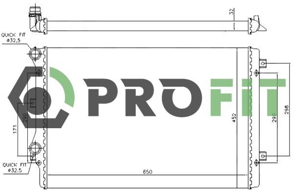 Радіатор охолодження двигуна PROFIT 17400013 - zapix
