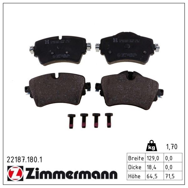 Гальмівні колодки дискові ZIMMERMANN 221871801 - zapix