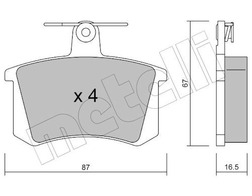 Гальмівні колодки дискові METELLI 2200480 - zapix