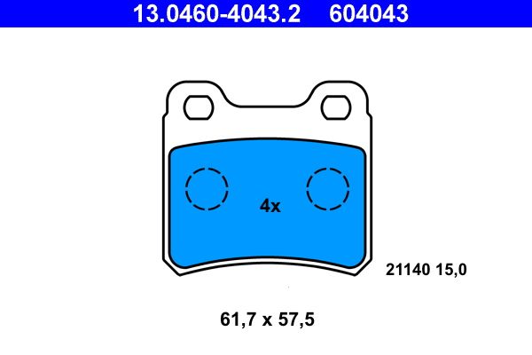 Гальмівні колодки дискові ATE 13046040432 - zapix