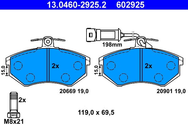 Гальмівні колодки дискові ATE 13046029252 - zapix