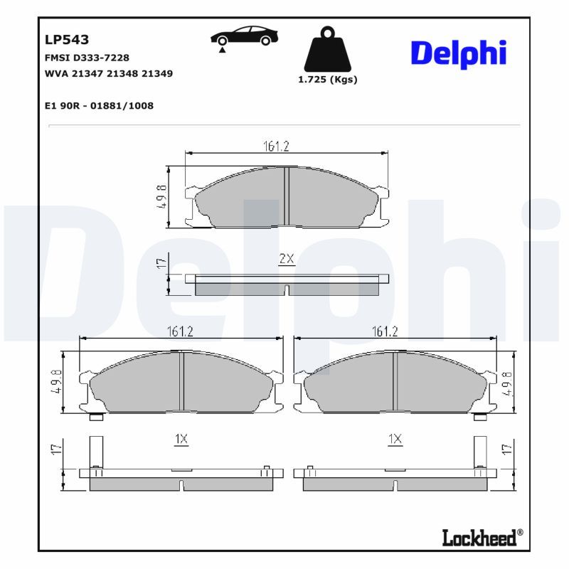 Гальмівні колодки дискові DELPHI LP543 - zapix