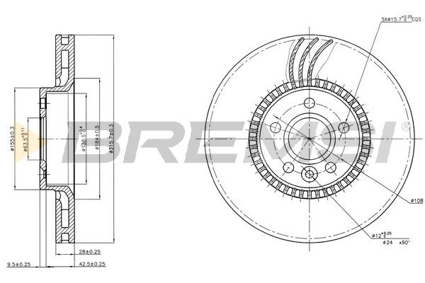 Тормозной диск BREMSI CD7607V
