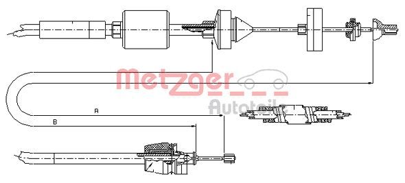 Тросик зчеплення METZGER 102843 - zapix