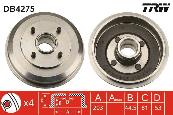 Гальмівний барабан TRW DB4275 - zapix