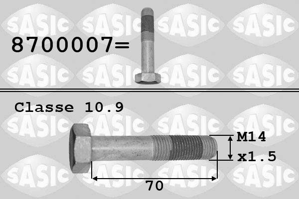 Болт шківа колінвалу SASIC 8700007 - zapix