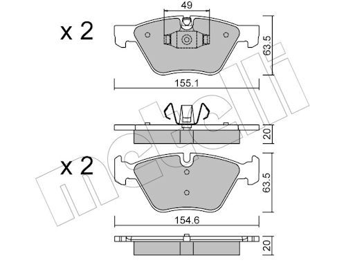 Гальмівні колодки дискові METELLI 2205575 - zapix