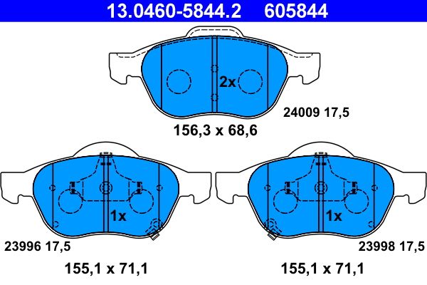 Гальмівні колодки дискові ATE 13046058442 - zapix