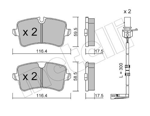Гальмівні колодки дискові METELLI 2209551K - zapix
