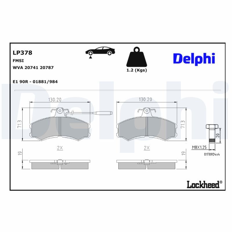 Гальмівні колодки дискові DELPHI LP378 - zapix