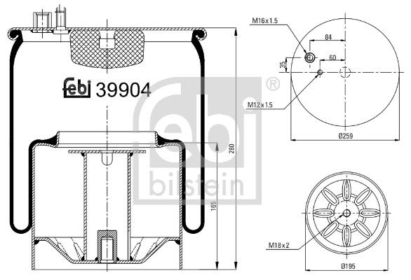 Пневматична підвіска FEBI BILSTEIN 39904 - zapix