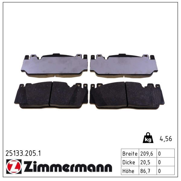 Гальмівні колодки дискові ZIMMERMANN 251332051 - zapix