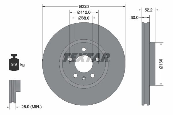 Гальмівний диск TEXTAR 92160005 - zapix