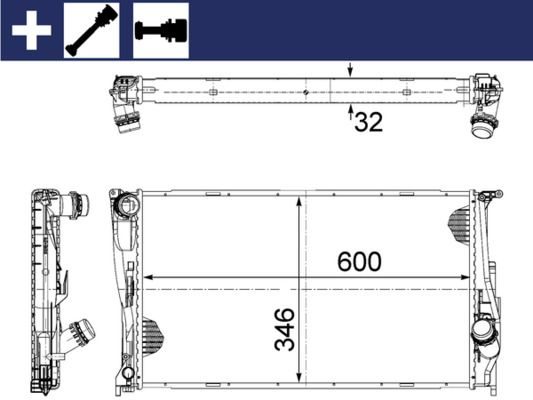 Радіатор охолодження двигуна MAHLE CR1083000S - zapix