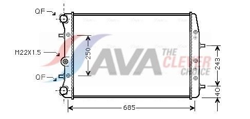 Радіатор охолодження двигуна AVA QUALITY COOLING SAA2008 - zapix