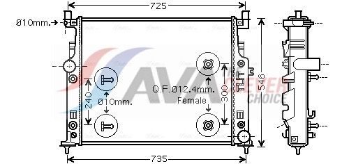 Радіатор охолодження двигуна AVA QUALITY COOLING MSA2436 - zapix