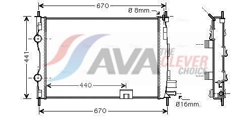 Радіатор охолодження двигуна AVA QUALITY COOLING DNA2287 - zapix