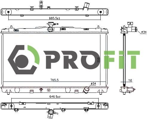 Радіатор охолодження двигуна PROFIT 17400412 - zapix