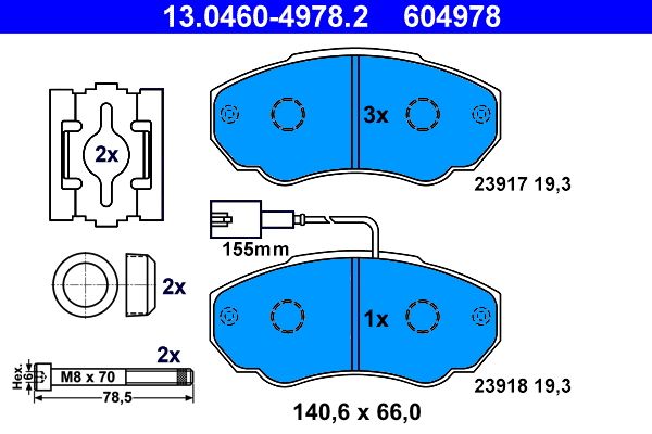 Гальмівні колодки дискові ATE 13046049782 - zapix