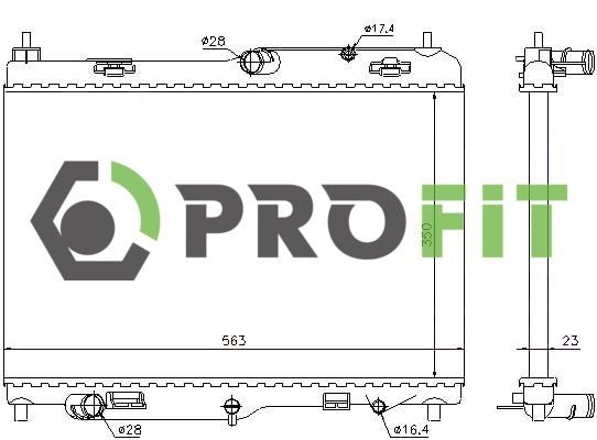 Радіатор охолодження двигуна PROFIT 17400434 - zapix