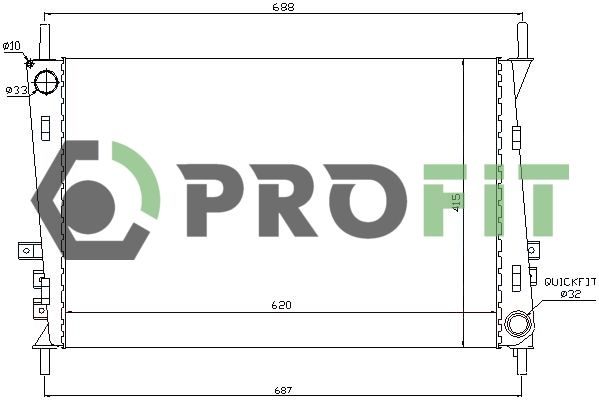 Радіатор охолодження двигуна PROFIT 17400610 - zapix