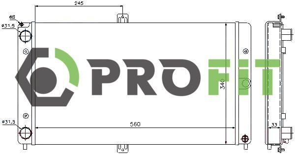 Радіатор охолодження двигуна PROFIT 17401501 - zapix