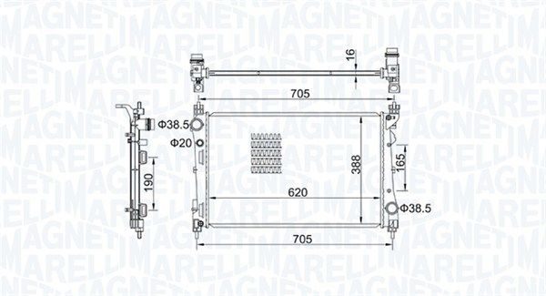 Радіатор охолодження двигуна MAGNETI MARELLI 350213163100 - zapix