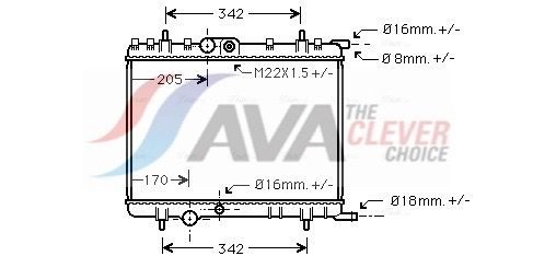 Радіатор охолодження двигуна AVA QUALITY COOLING PE2300 - zapix