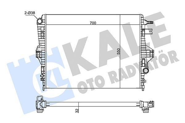 Радіатор охолодження двигуна KALE OTO RADYATÖR 345870 - zapix
