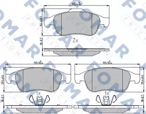 Гальмівні колодки дискові FOMAR FRICTION FO931481 - zapix