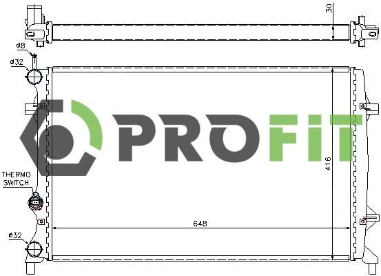 Радіатор охолодження двигуна PROFIT 17400024 - zapix