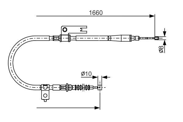 Трос ручного гальма BOSCH 1987482153 - zapix