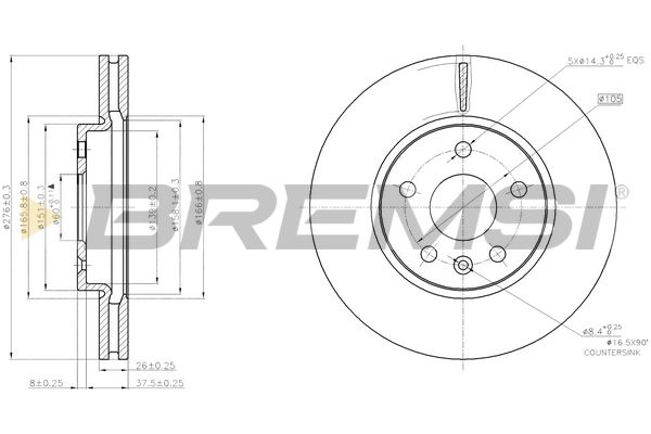Гальмівний диск BREMSI CD7869V - zapix