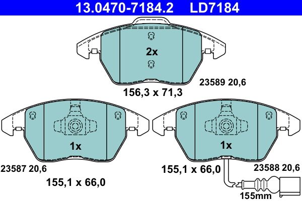 Гальмівні колодки дискові ATE 13047071842 - zapix