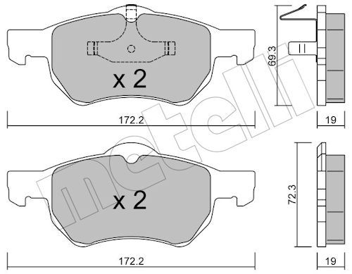 Гальмівні колодки дискові METELLI 2205230 - zapix