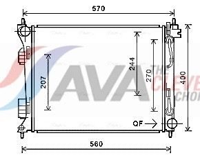Радіатор охолодження двигуна AVA QUALITY COOLING HY2270 - zapix