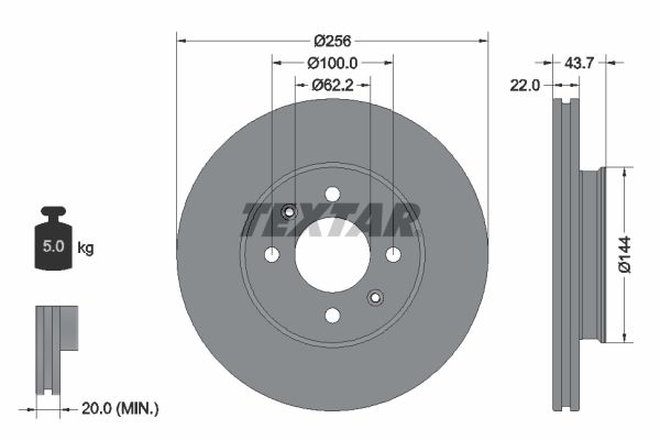 Гальмівний диск TEXTAR 92304603 - zapix