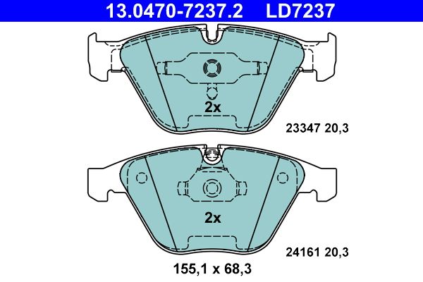 Гальмівні колодки дискові ATE 13047072372 - zapix
