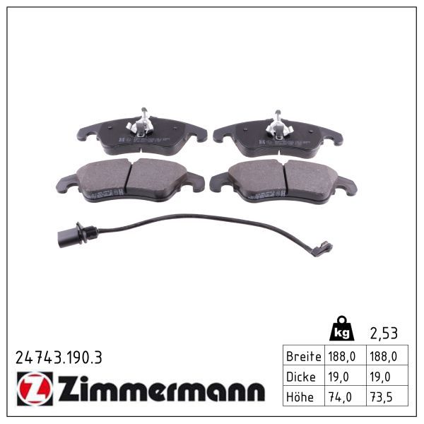 Гальмівні колодки дискові ZIMMERMANN 247431903 - zapix