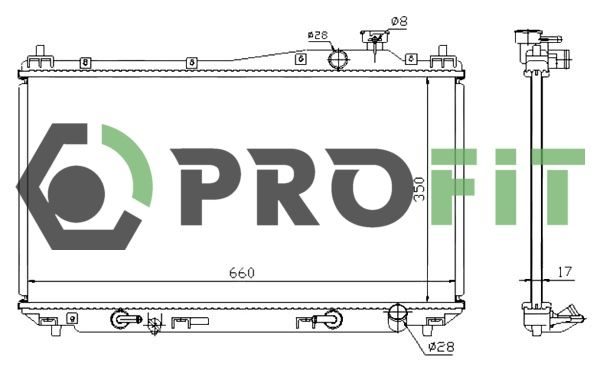 Радіатор охолодження двигуна PROFIT 17400205 - zapix