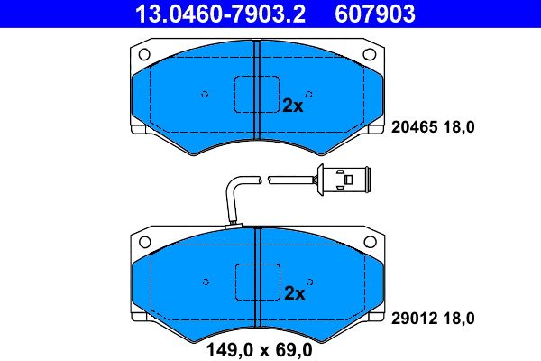 Гальмівні колодки дискові ATE 13046079032 - zapix