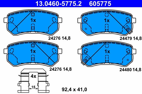 Гальмівні колодки дискові ATE 13046057752 - zapix