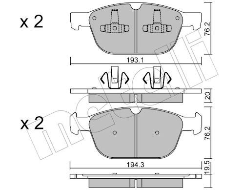 Гальмівні колодки дискові METELLI 2208340 - zapix
