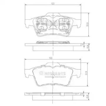 Гальмівні колодки дискові NIPPARTS J3611045