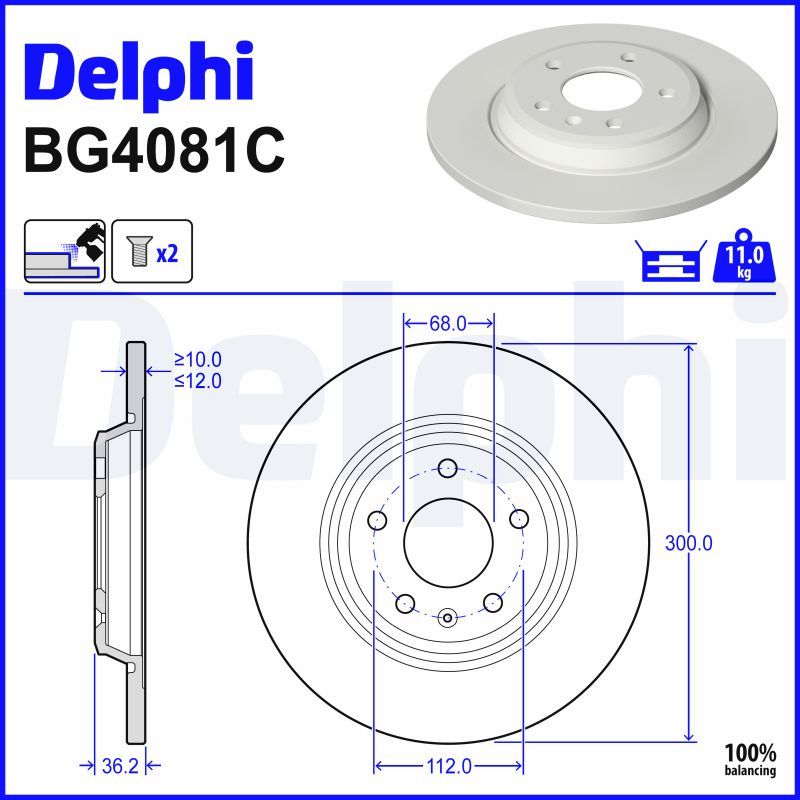 Гальмівний диск DELPHI BG4081C - zapix