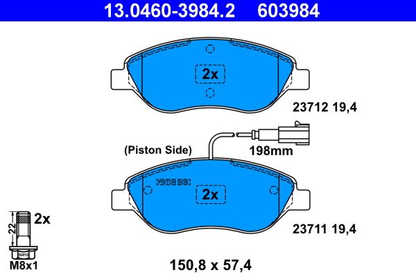 Гальмівні колодки дискові ATE 13046039842 - zapix