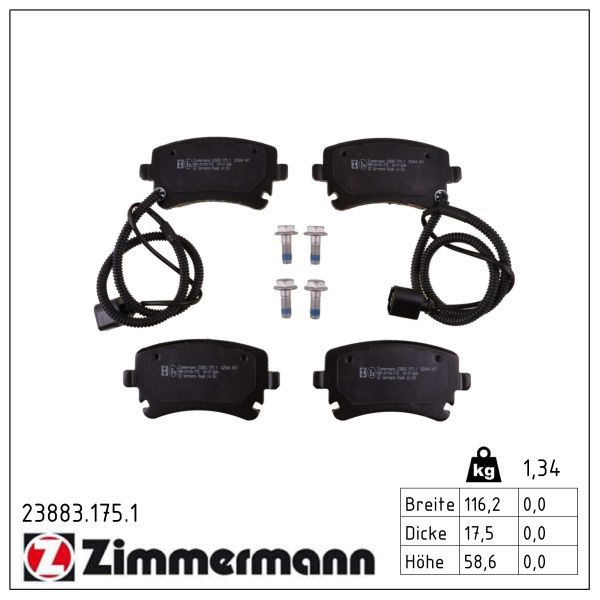 Гальмівні колодки дискові ZIMMERMANN 238831751 - zapix