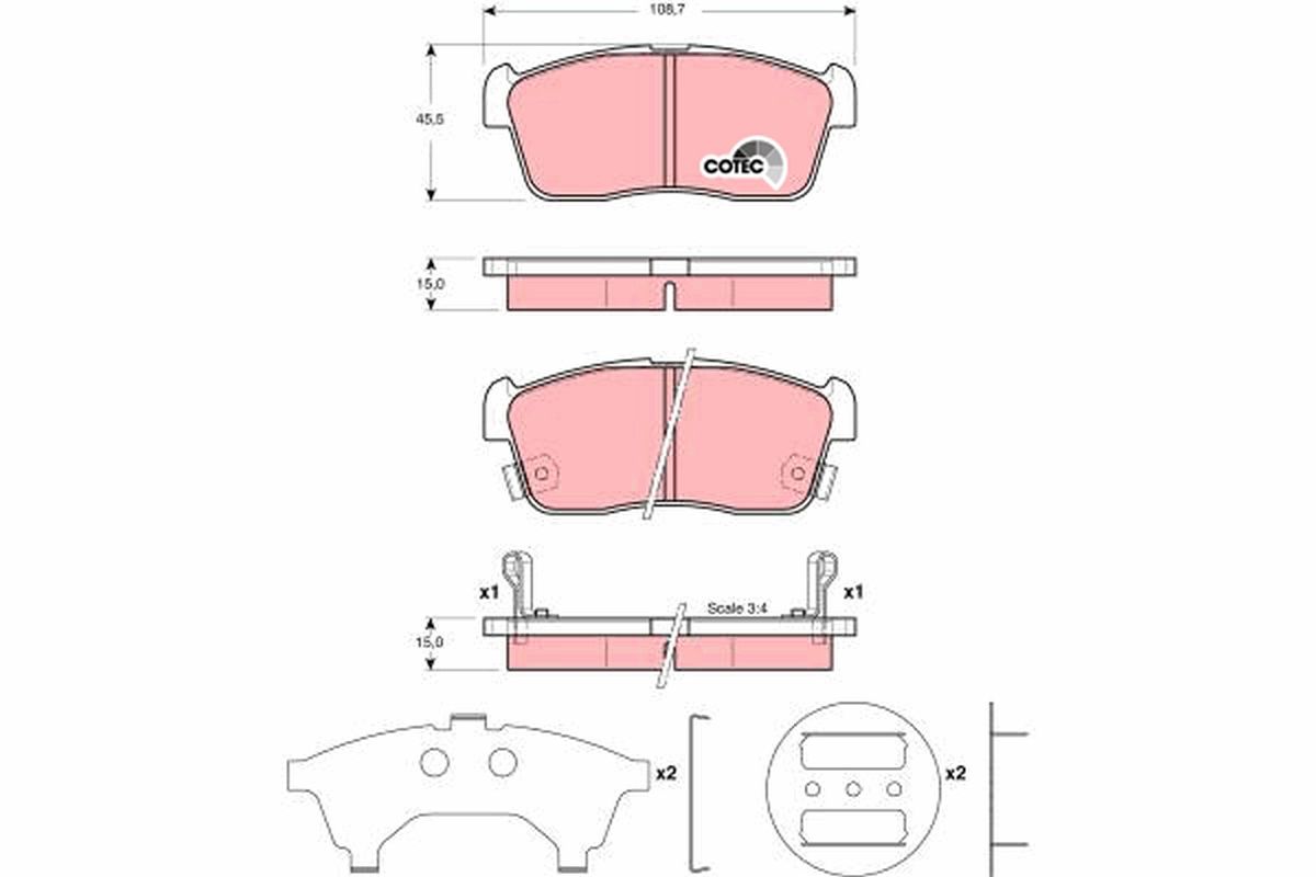 Гальмівні колодки дискові TRW GDB3236 - zapix