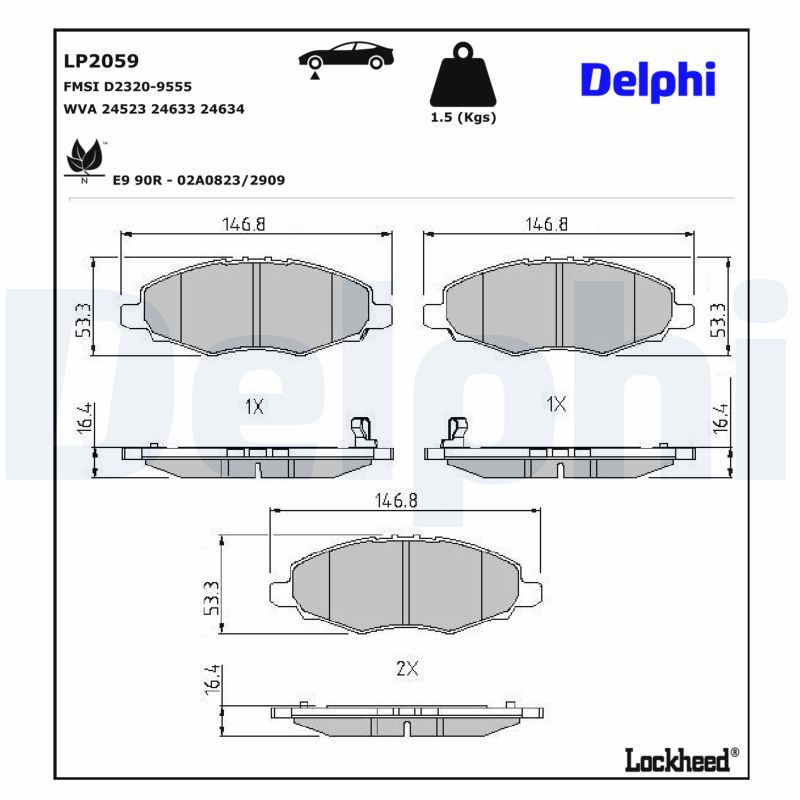 Гальмівні колодки дискові DELPHI LP2059 - zapix